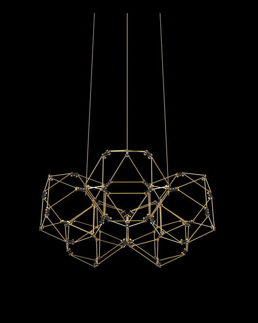 Lucciola 5 Prism Round Pendant Brass lucciola  ceiling-pendant-lights  Bedroom  Lounge  Kitchen  Hallway MD18001068-5GBRS illuminati light