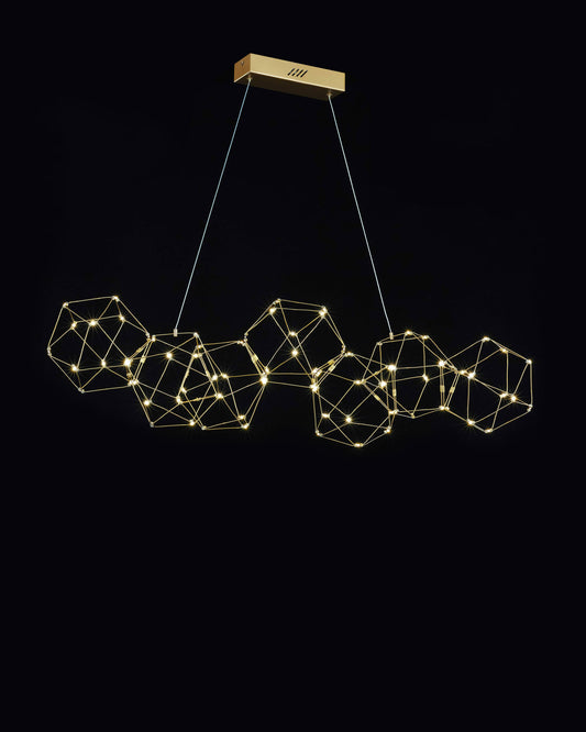 Lucciola 7 Prism Linear Pendant Stainless Steel lucciola  ceiling-pendant-lights  Bedroom  Lounge  Kitchen  Hallway MD18001068-7ABRS illuminati light