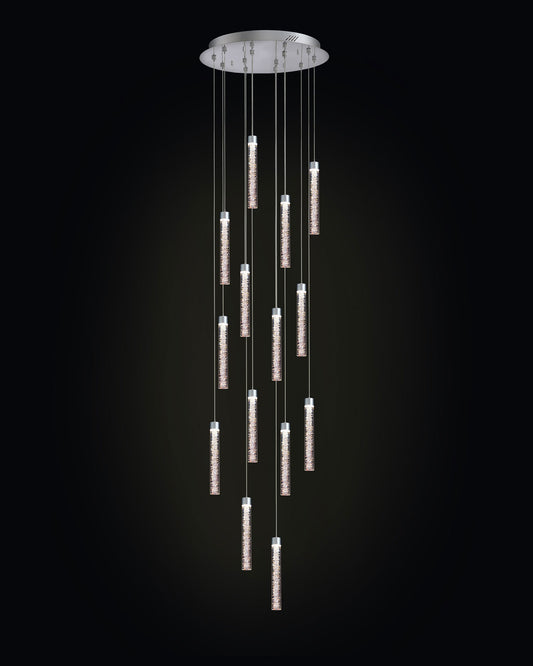 Crackle 14 LT Round Pendant Chrome Illuminati Light