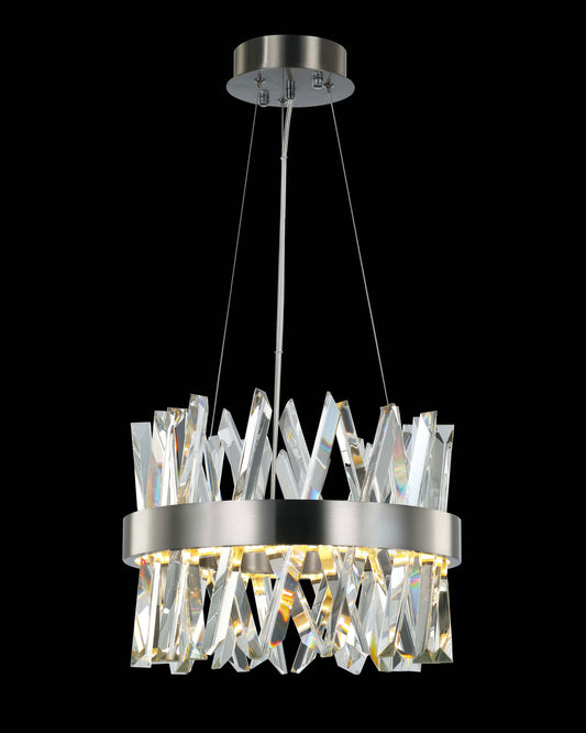 Akasha Round Pendant Light Satin Nickle Illuminati