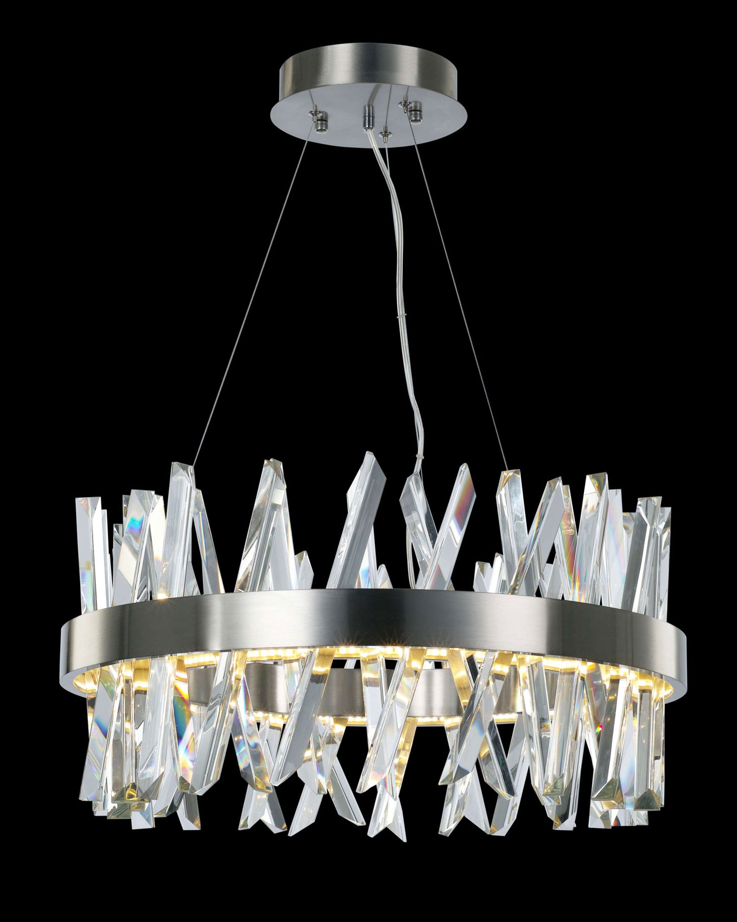 Akasha Round Pendant Light Satin Nickel Illuminati