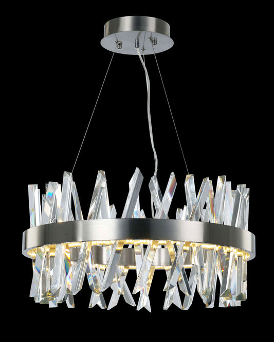 Akasha Round Pendant Light Satin Nickel Illuminati
