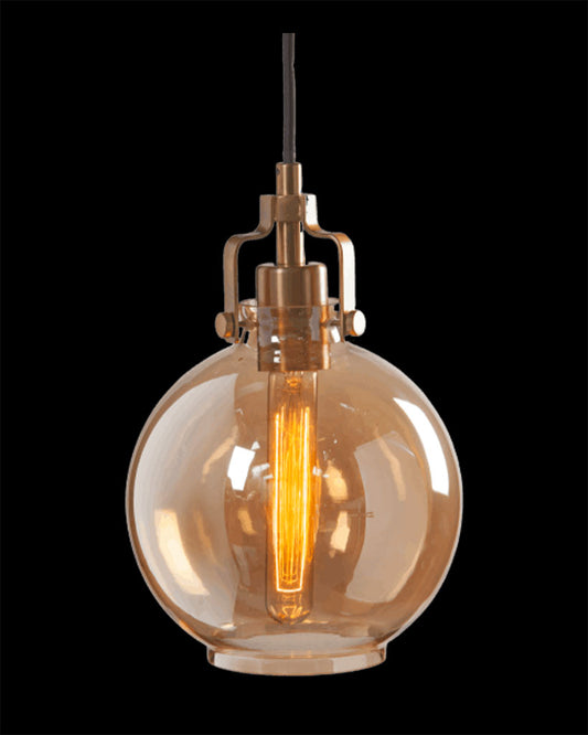 Philip Round Single Pendant Antique Brass glass-pendant-collection  ceiling-pendant-lights  Bedroom  Lounge  Kitchen  Hallway MD18027549-1BAB illuminati light