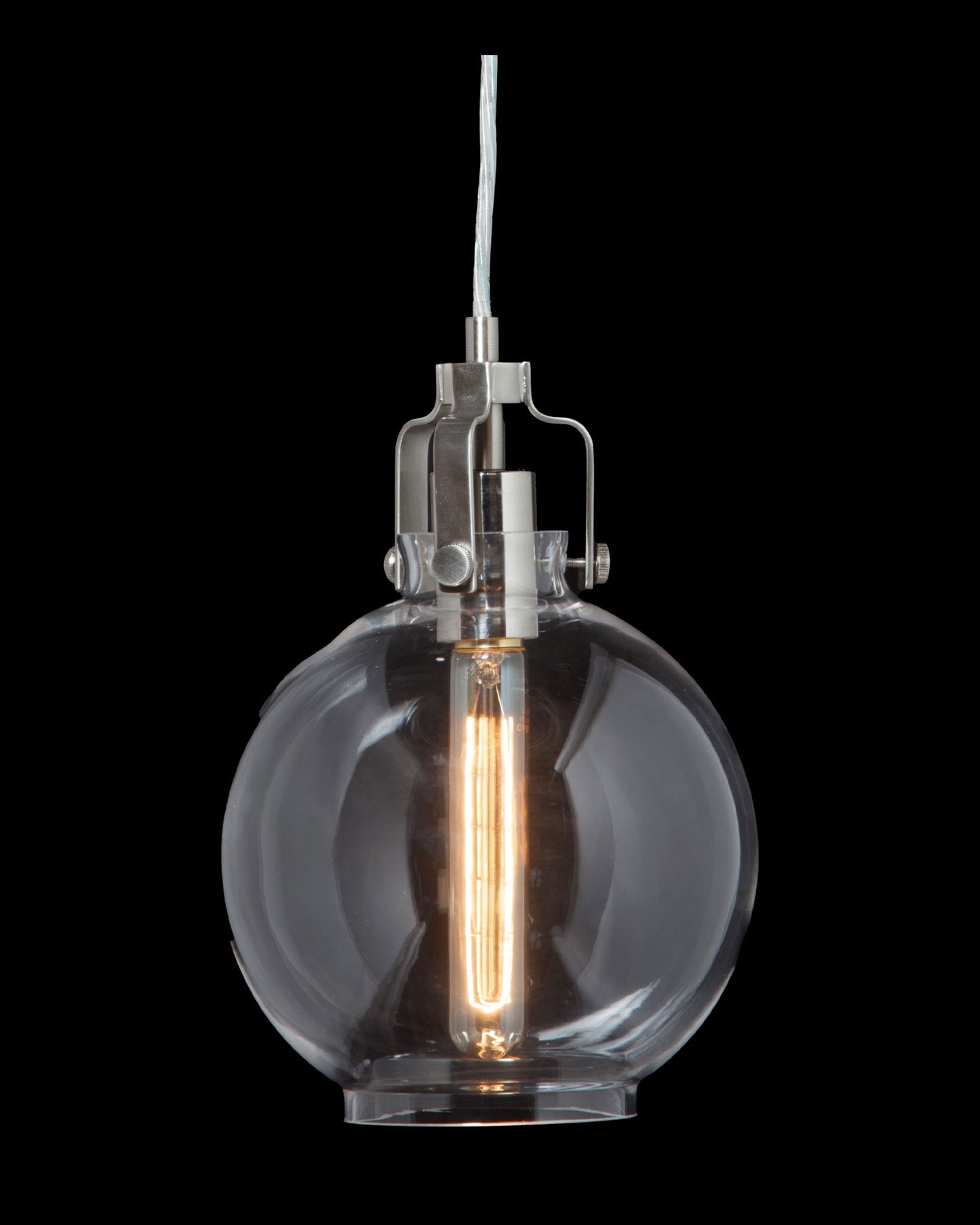 Philip Round Single Pendant Sain Nickle Illuminati Light