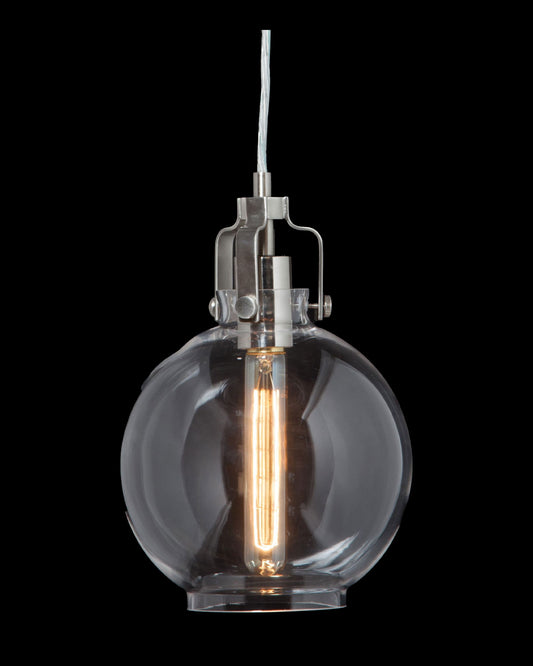 Philip Round Single Pendant Sain Nickle Illuminati Light
