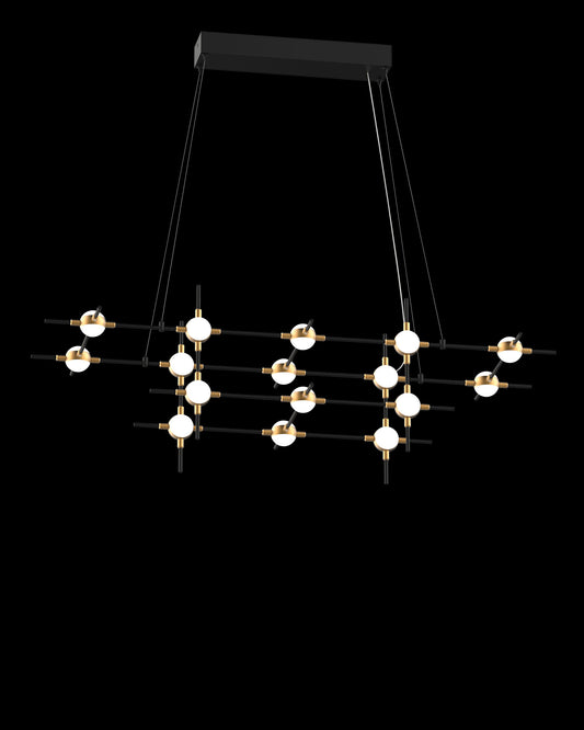 Molecular 16Lt Pendant Black With Gold Model C molecular  ceiling-pendant-lights  Bedroom  Lounge  Kitchen  Hallway MD18001067-16CBG illuminati light