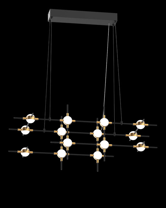 Molecular 14Lt Pendant Black With Gold Model B molecular  ceiling-pendant-lights  Bedroom  Lounge  Kitchen  Hallway MD18001067-14BBG illuminati light