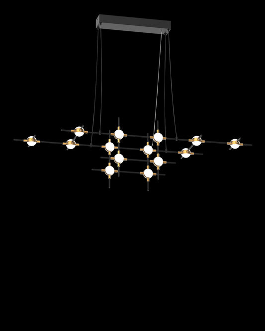 Molecular 14Lt Pendant Black With Gold Model C molecular  ceiling-pendant-lights  Bedroom  Lounge  Kitchen  Hallway MD18001067-14CBG illuminati light