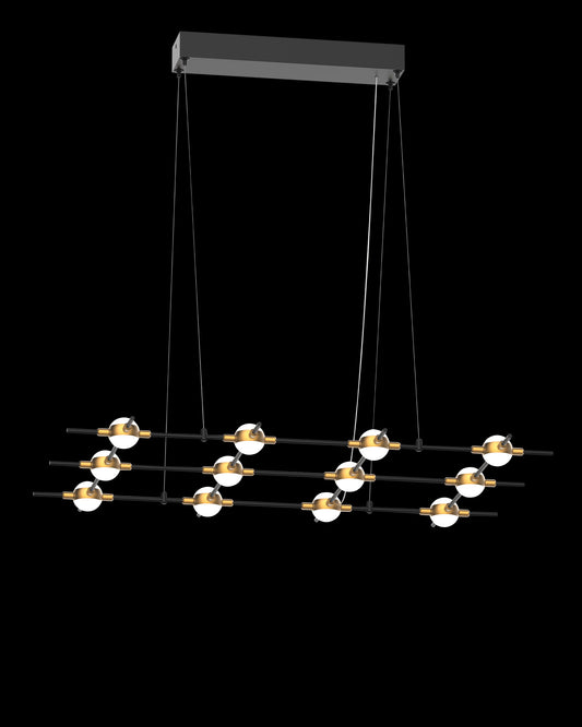 Molecular 12Lt Pendant Black With Gold Model N Illuminati Light