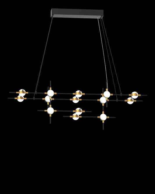 Molecular 14Lt Pendant Black With Gold Model E molecular  ceiling-pendant-lights  Bedroom  Lounge  Kitchen  Hallway MD18001067-14EBG illuminati light