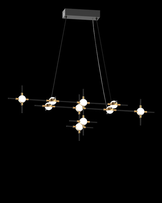Molecular 10Lt Pendant Black With Gold Model E molecular  ceiling-pendant-lights  Bedroom  Lounge  Kitchen  Hallway MD18001067-10EBG illuminati light