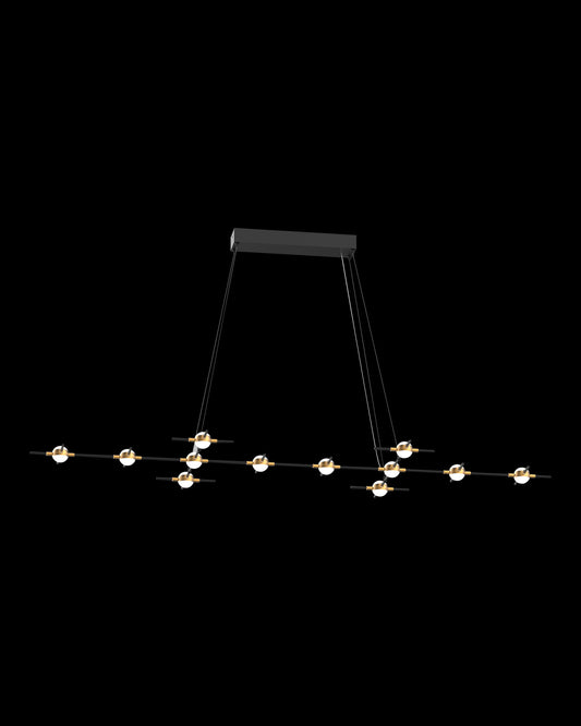 Molecular 12Lt Pendant Black With Gold Model K molecular  ceiling-pendant-lights  Bedroom  Lounge  Kitchen  Hallway MD18001067-12KBG illuminati light