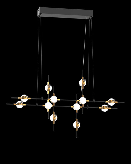 Molecular 12Lt Pendant Black With Gold Model J molecular  ceiling-pendant-lights  Bedroom  Lounge  Kitchen  Hallway MD18001067-12JBG illuminati light
