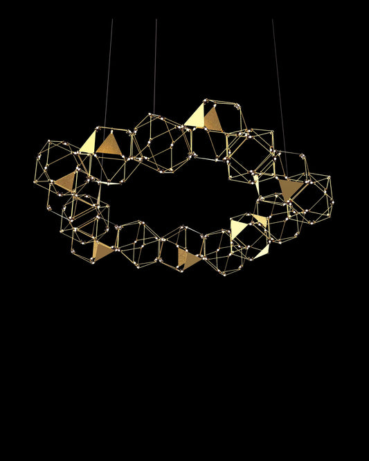 Lucciola Embellished 15 Prism Round Pendant Brass lucciola-embellished  ceiling-pendant-lights  Bedroom  Lounge  Kitchen  Hallway MD19001068-15GBRS illuminati light