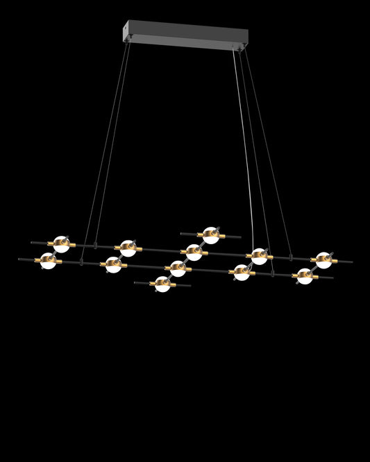 Molecular 12Lt Pendant Black With Gold Model M molecular  ceiling-pendant-lights  Bedroom  Lounge  Kitchen  Hallway MD18001067-12MBG illuminati light