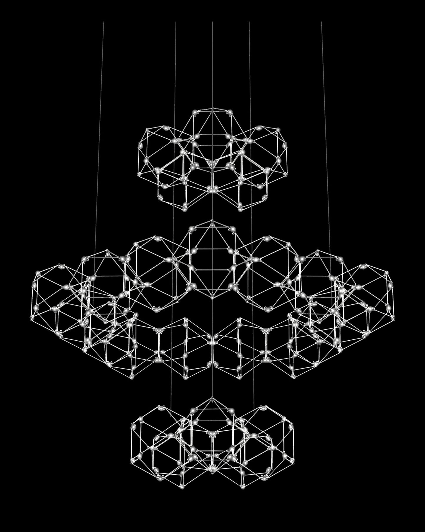 Lucciola 25 Prism 3 Tier Pendant Stainless Steel lucciola  ceiling-pendant-lights  Bedroom  Lounge  Kitchen  Hallway MD18001068-25GSS illuminati light