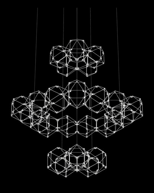 Lucciola 25 Prism 3 Tier Pendant Stainless Steel lucciola  ceiling-pendant-lights  Bedroom  Lounge  Kitchen  Hallway MD18001068-25GSS illuminati light
