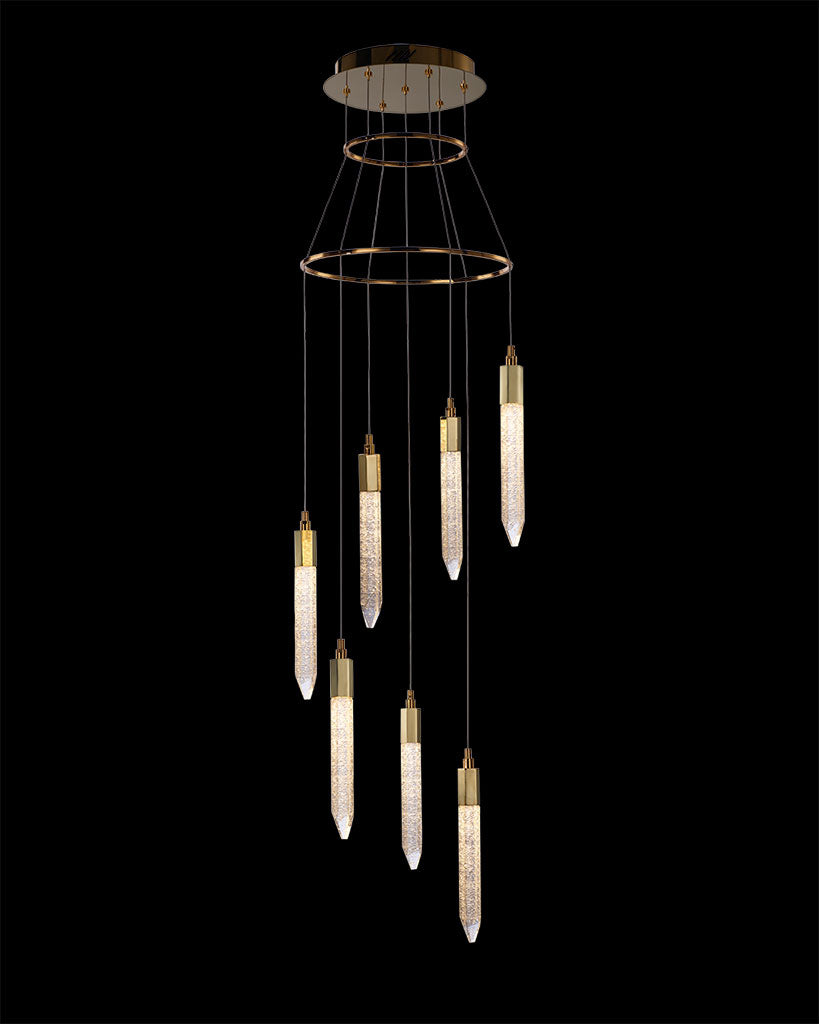 Shard 7Lt Round Pendant Gold shard  ceiling-pendant-lights  Bedroom  Lounge  Kitchen  Hallway MD17003025-7AGOL illuminati light