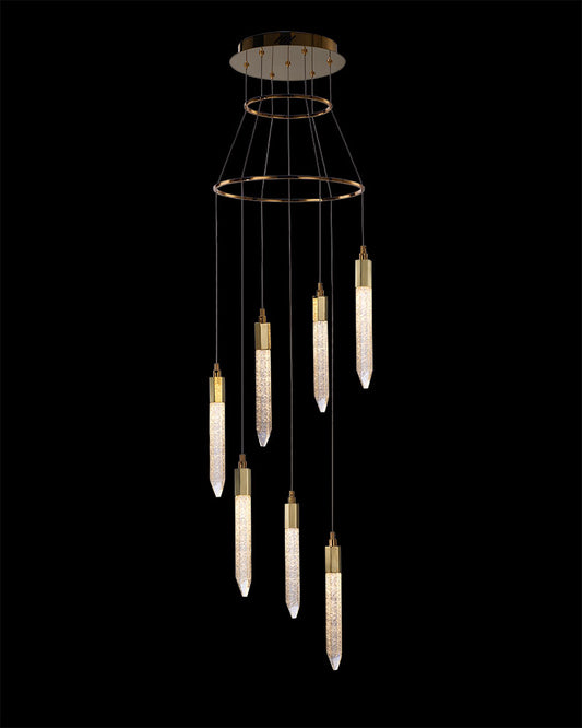 Shard 7Lt Round Pendant Gold shard  ceiling-pendant-lights  Bedroom  Lounge  Kitchen  Hallway MD17003025-7AGOL illuminati light