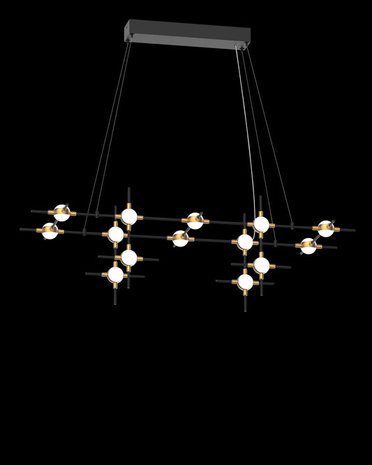 Molecular 14Lt Pendant Black With Gold Model D molecular  ceiling-pendant-lights  Bedroom  Lounge  Kitchen  Hallway MD18001067-14DBG illuminati light