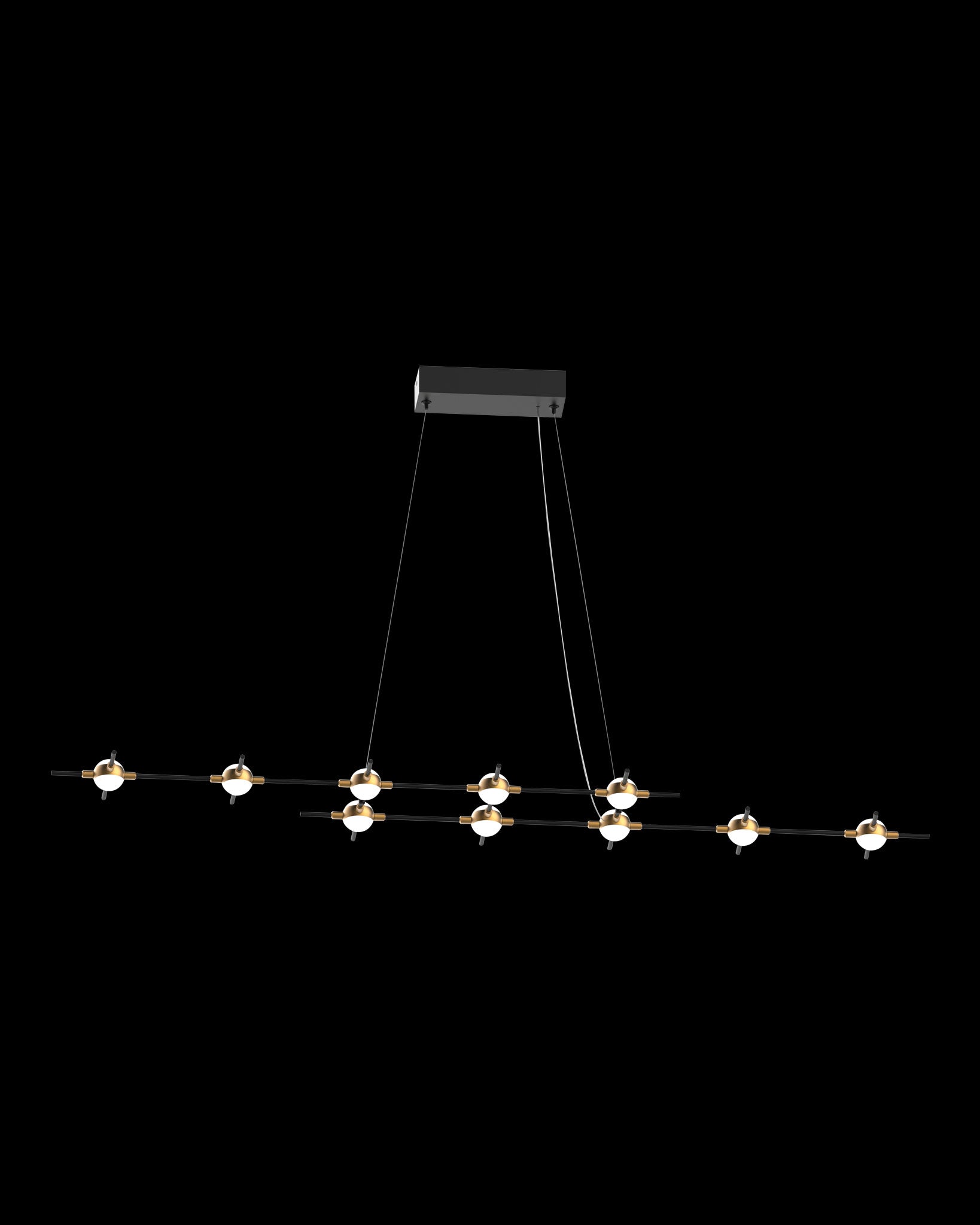 Molecular 10Lt Pendant Black With Gold Model D molecular  ceiling-pendant-lights  Bedroom  Lounge  Kitchen  Hallway MD18001067-10DBG illuminati light