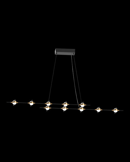 Molecular 10Lt Pendant Black With Gold Model D molecular  ceiling-pendant-lights  Bedroom  Lounge  Kitchen  Hallway MD18001067-10DBG illuminati light