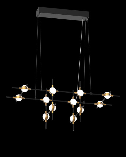 Molecular 12Lt Pendant Black With Gold Model H molecular  ceiling-pendant-lights  Bedroom  Lounge  Kitchen  Hallway MD18001067-12HBG illuminati light
