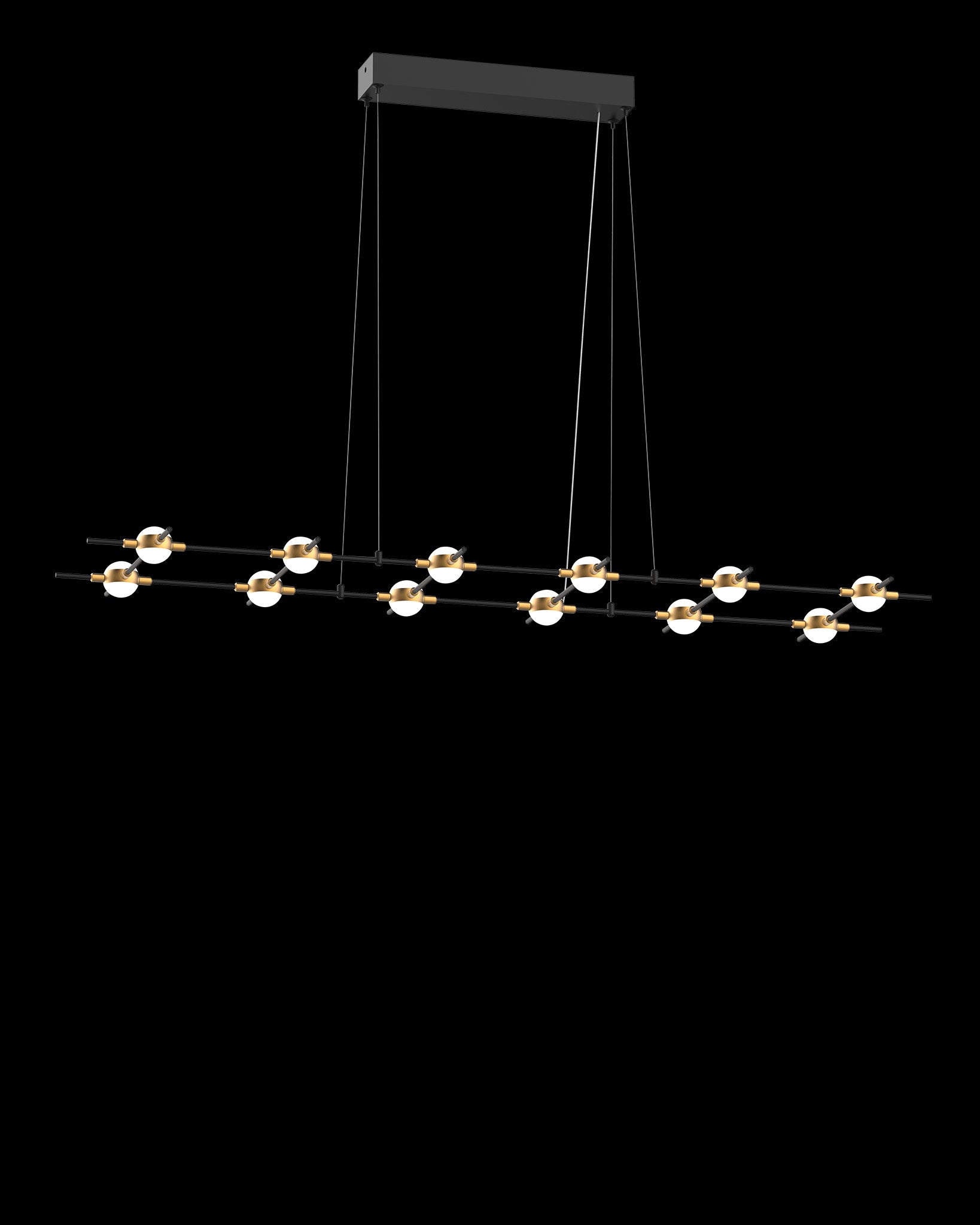 Molecular 12Lt Pendant Black With Gold Model L molecular  ceiling-pendant-lights  Bedroom  Lounge  Kitchen  Hallway MD18001067-12LBG illuminati light