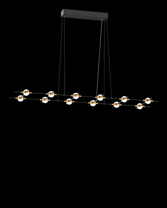 Molecular 12Lt Pendant Black With Gold Model L molecular  ceiling-pendant-lights  Bedroom  Lounge  Kitchen  Hallway MD18001067-12LBG illuminati light