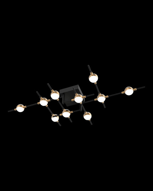 Molecular 10Lt Ceiling Black With Gold Model E molecular  ceiling-pendant-lights  Bedroom  Lounge  Kitchen  Hallway MX18001067-10EBG illuminati light