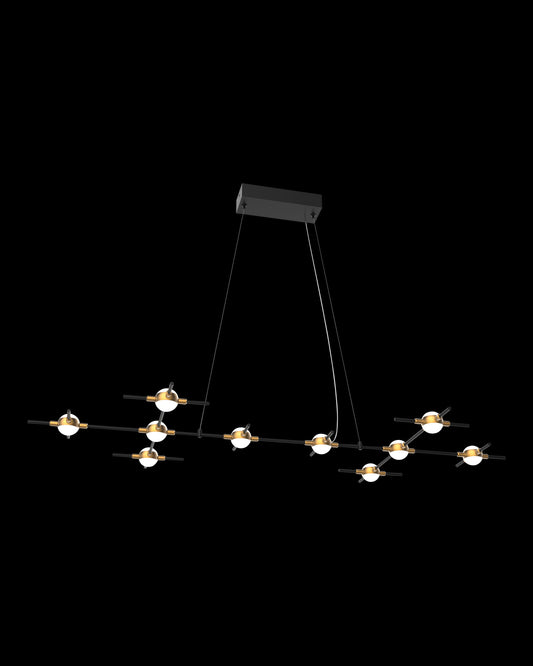 Molecular 10Lt Pendant Black With Gold Model G molecular  ceiling-pendant-lights  Bedroom  Lounge  Kitchen  Hallway MD18001067-10GBG illuminati light