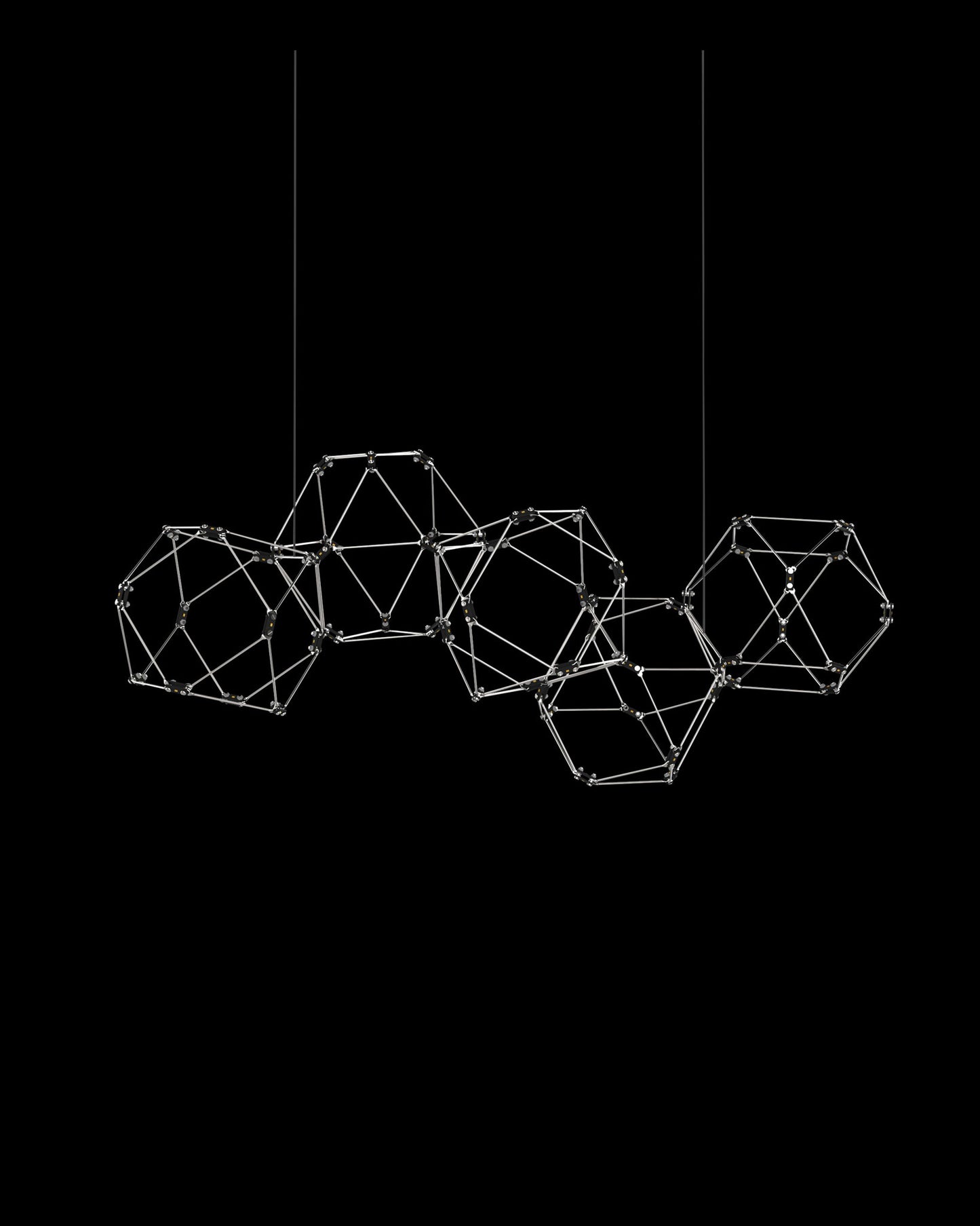 Lucciola 5 Prism Linear Pendant Stainless Steel lucciola  ceiling-pendant-lights  Bedroom  Lounge  Kitchen  Hallway MD18001068-5ASS illuminati light