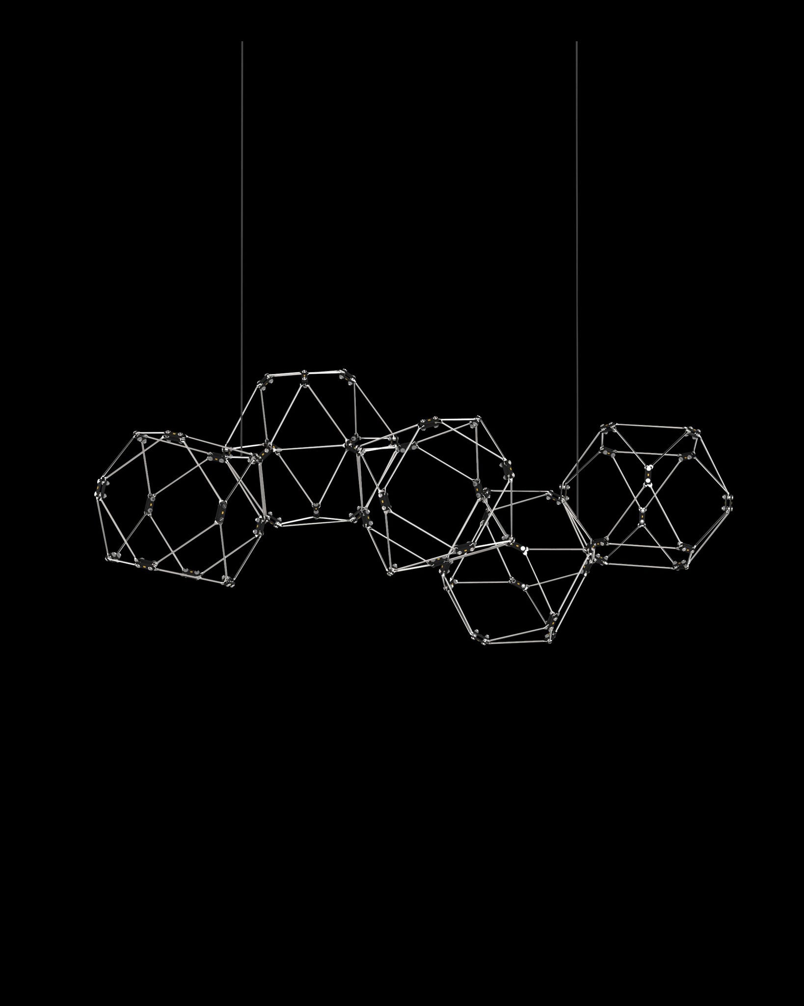 Lucciola 5 Prism Linear Pendant Stainless Steel lucciola  ceiling-pendant-lights  Bedroom  Lounge  Kitchen  Hallway MD18001068-5ASS illuminati light