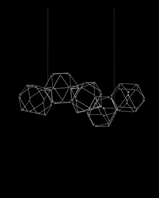 Lucciola 5 Prism Linear Pendant Stainless Steel lucciola  ceiling-pendant-lights  Bedroom  Lounge  Kitchen  Hallway MD18001068-5ASS illuminati light