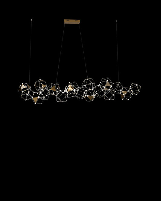 Lucciola Embellished 18 Prism Linear Pendant Brass lucciola-embellished  ceiling-pendant-lights  Bedroom  Lounge  Kitchen  Hallway MD19001068-18BBRS illuminati light