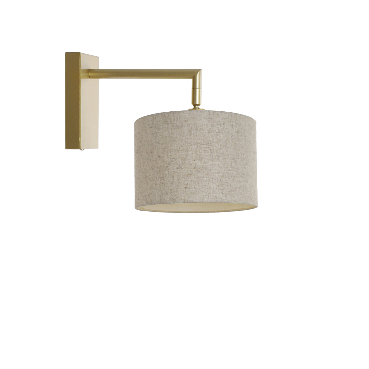 Kensington Wall Light - Gold frame - Natural Fabric - 200mm