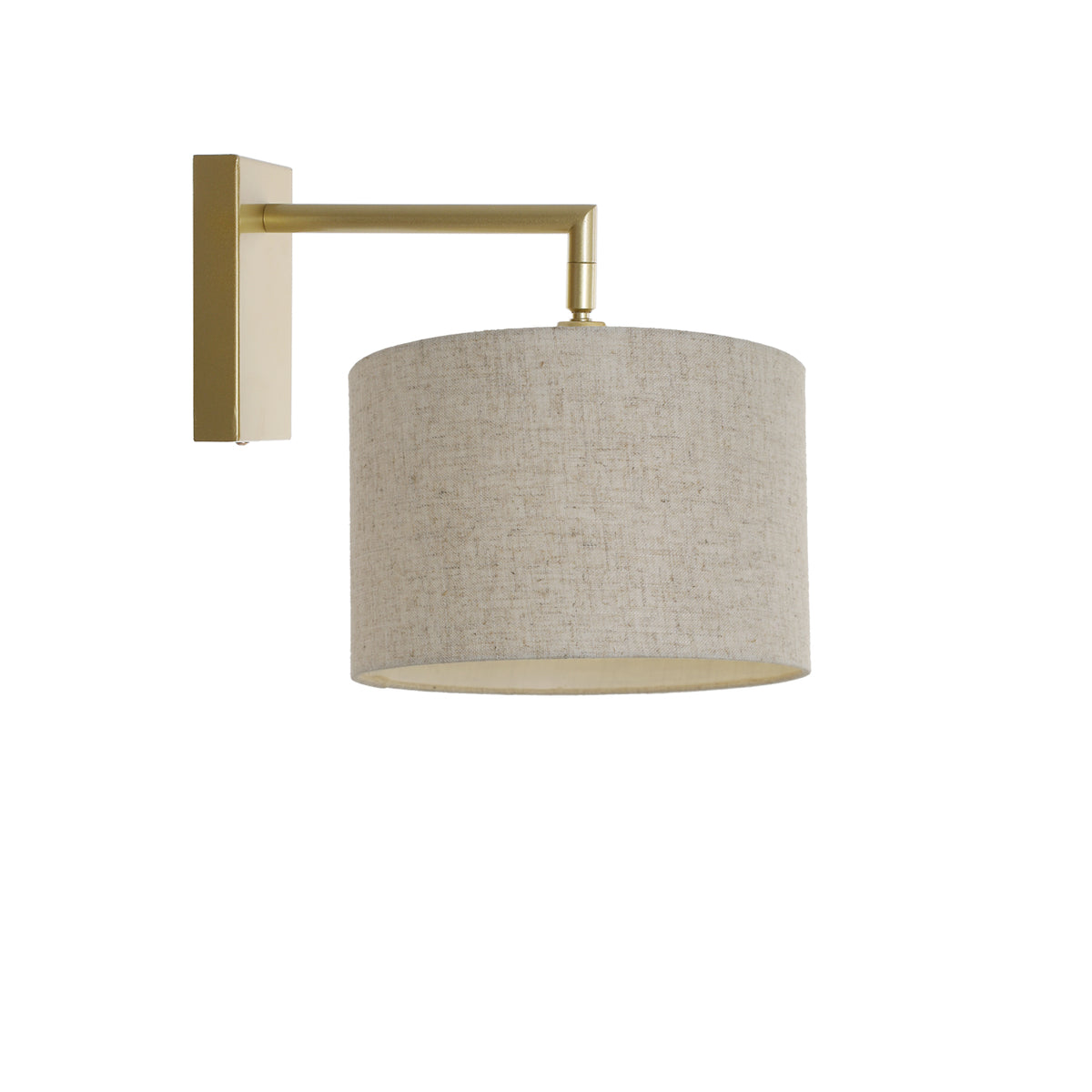 Kensington Wall Light - Gold frame - Natural Fabric - 250mm