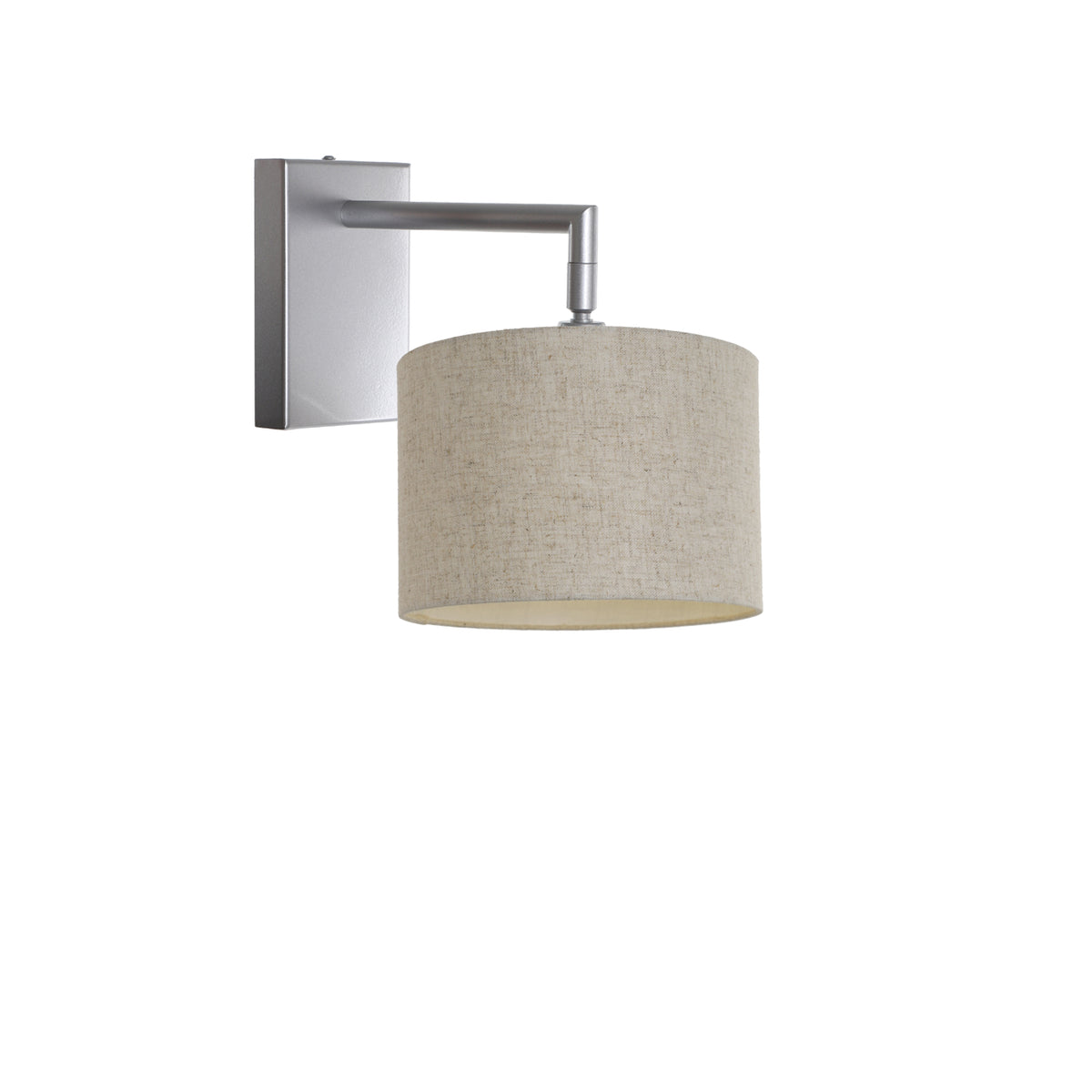 Kensington Wall Light - Silver frame - Natural Fabric - 200mm