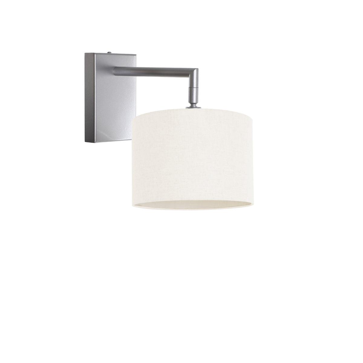 Kensington Wall Light - Silver frame - Off White Fabric - 200mm