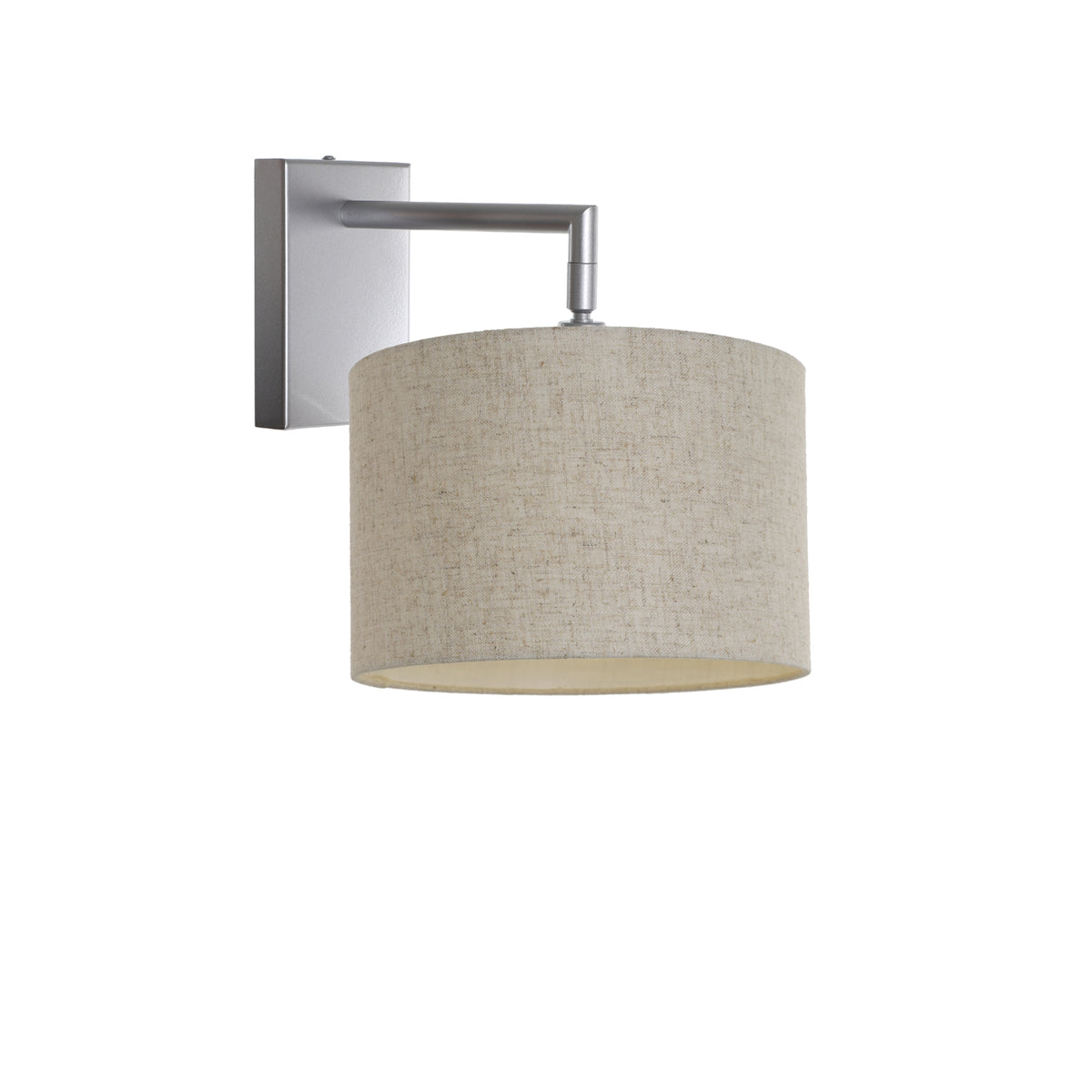 Kensington Wall Light - Silver frame - Natural Fabric - 250mm