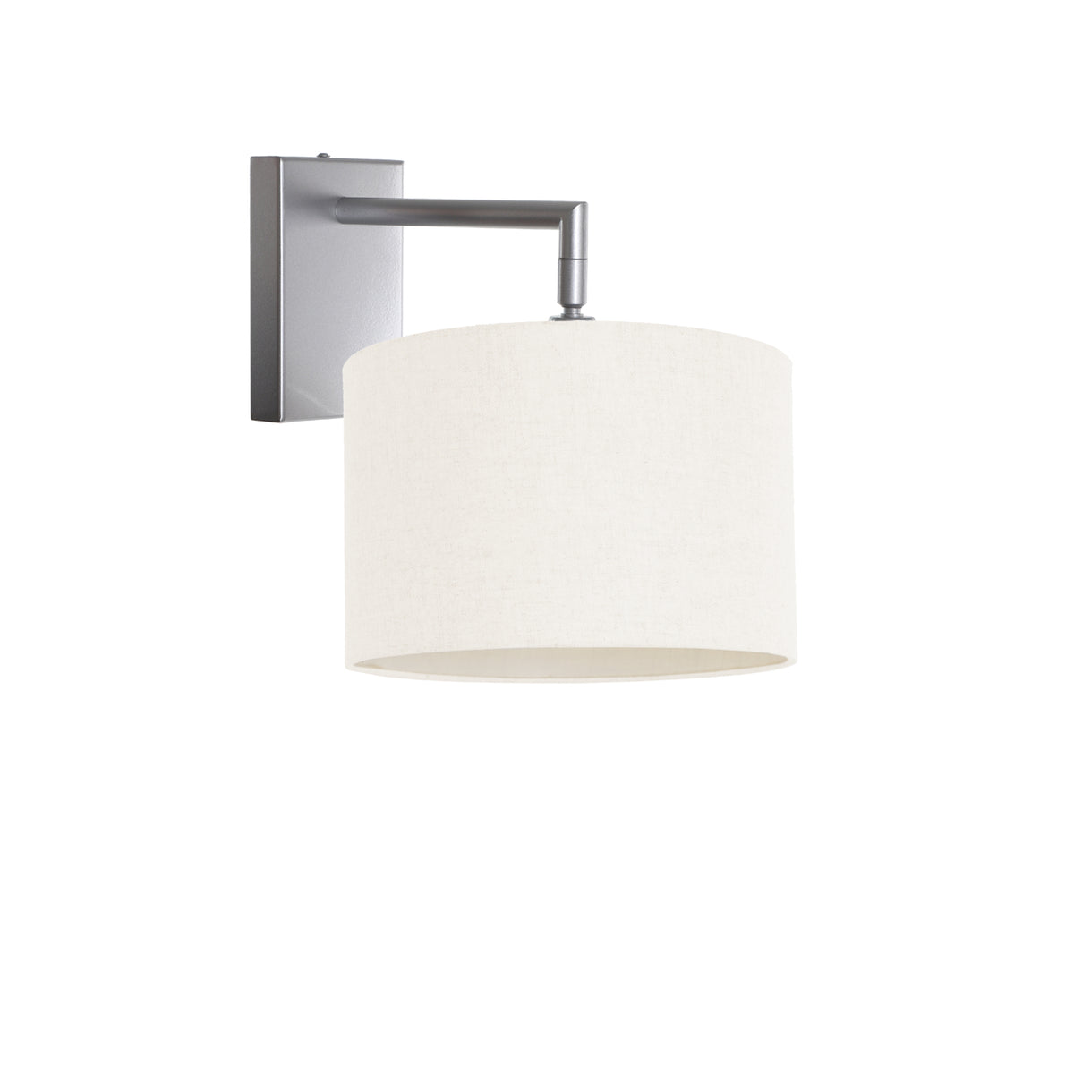 Kensington Wall Light - Silver frame - Off White Fabric - 250mm