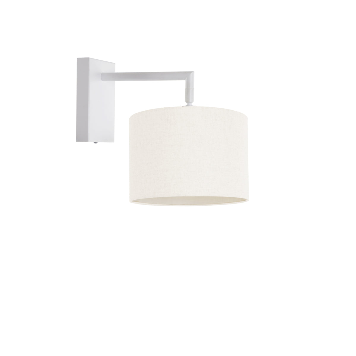 Kensington Wall Light - White frame - Off White Fabric - 200mm