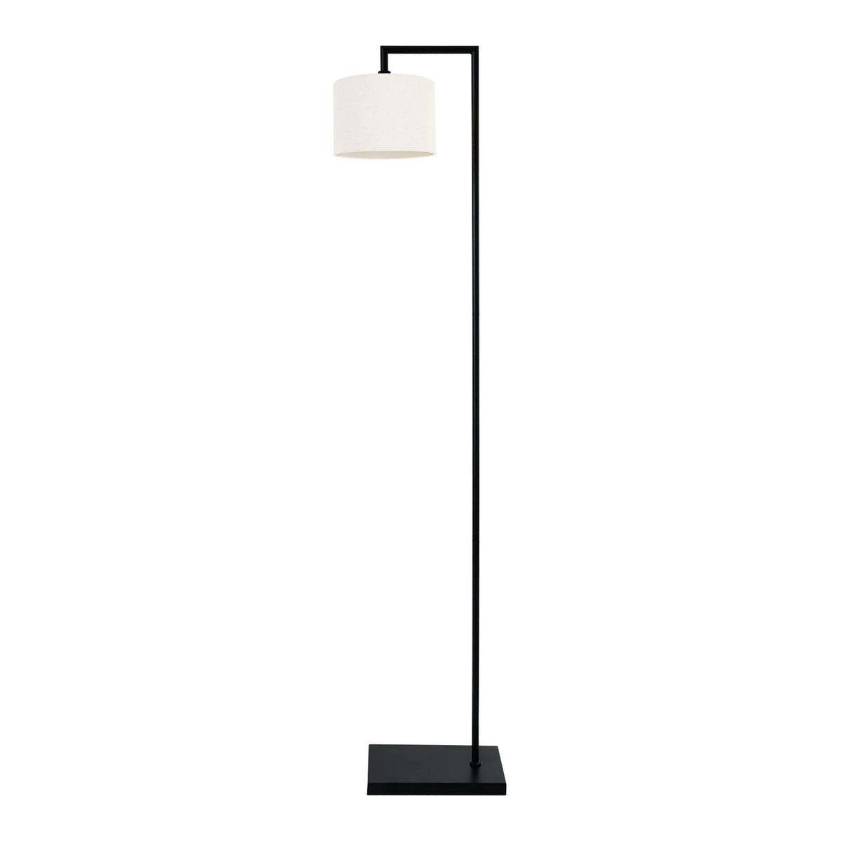 Kensington Floor Lamp - Black frame - Off White Fabric - 200mm