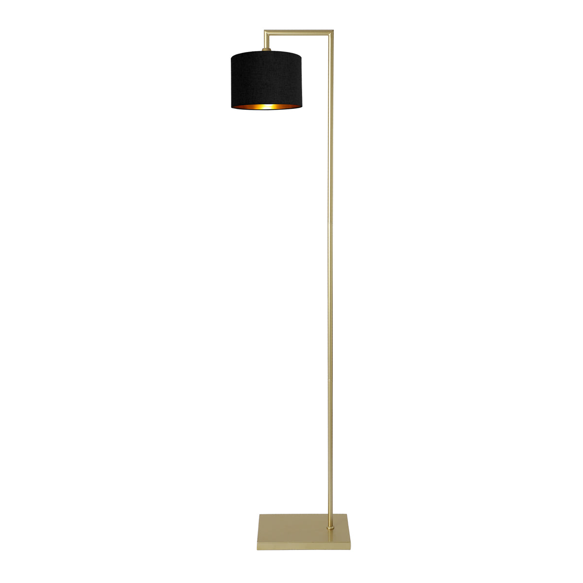 Kensington Floor Lamp - Gold frame - Black & Gold Fabric - 200mm