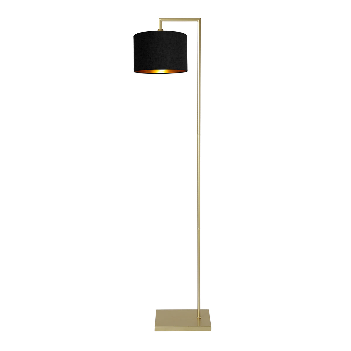 Kensington Floor Lamp - Gold frame - Black & Gold Fabric - 250mm