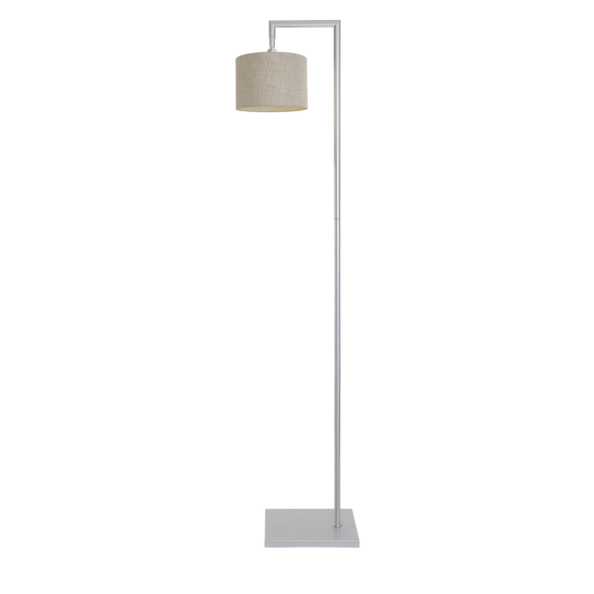Kensington Floor Lamp - Silver frame - Natural Fabric - 200mm