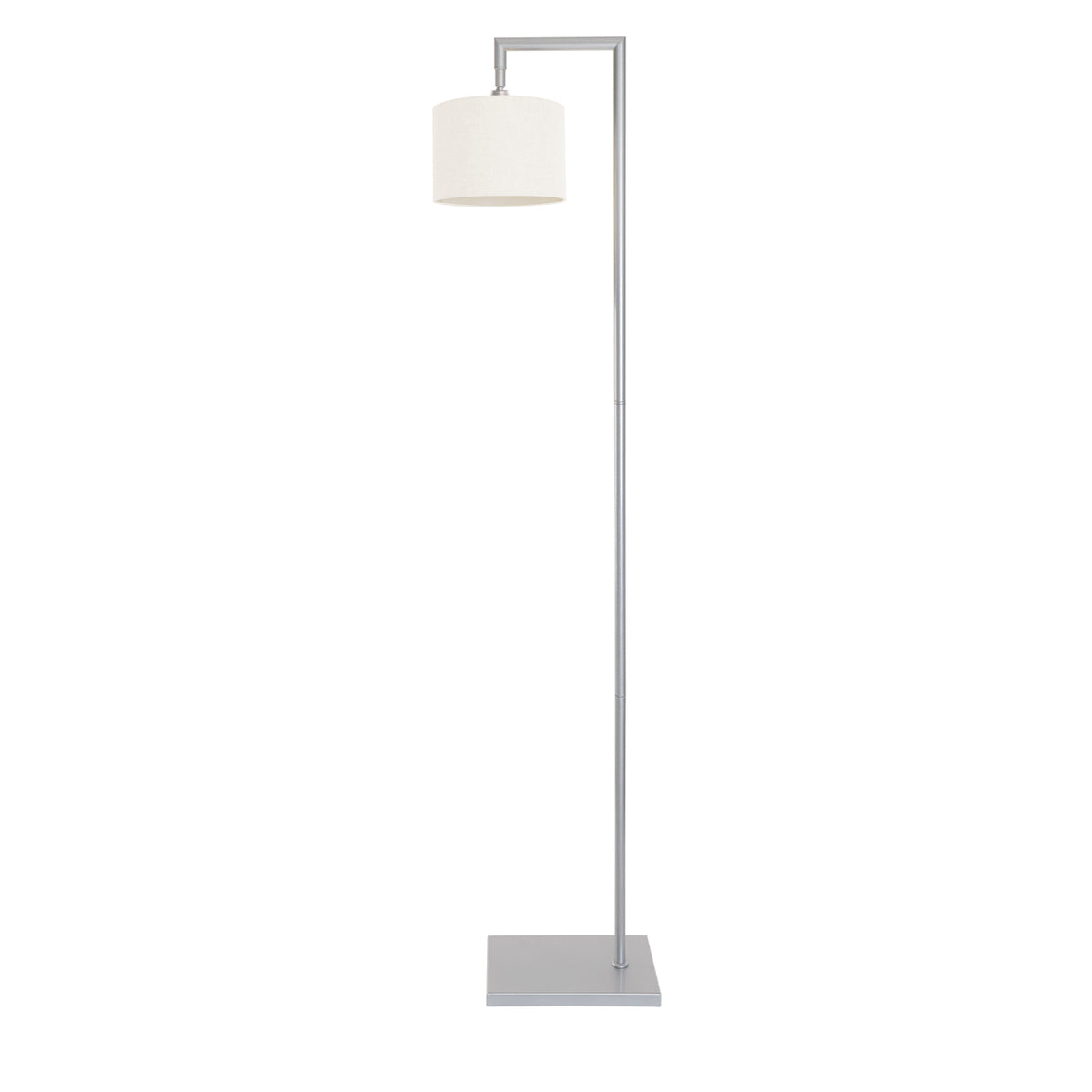 Kensington Floor Lamp - Silver frame - Off White Fabric - 200mm