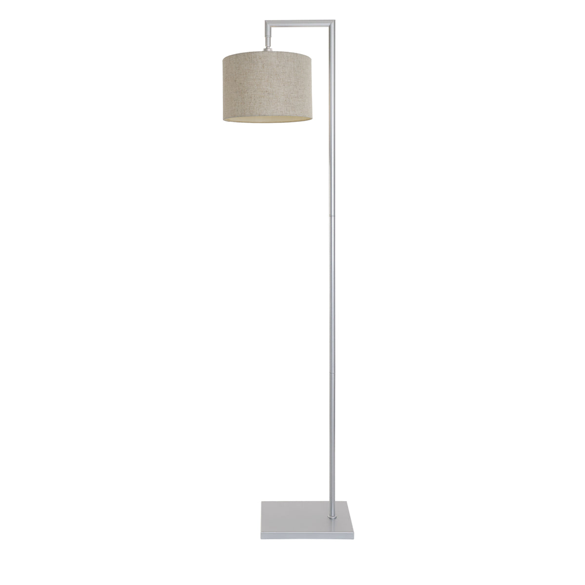 Kensington Floor Lamp - Silver frame - Natural Fabric - 250mm
