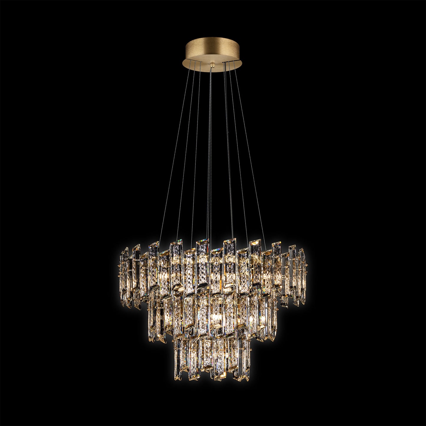 Crisiante Pendant 3 Tier 3/6/9Lt Gold Illuminati Light
