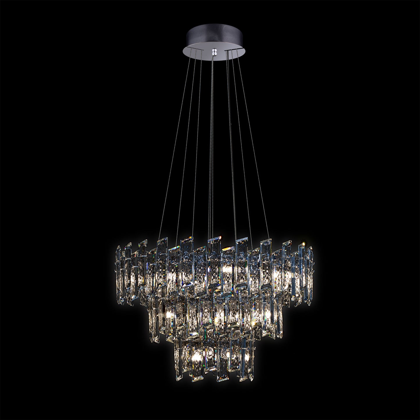 Crisiante Pendant 3 Tier 3/6/9Lt Chrome Illuminati Light